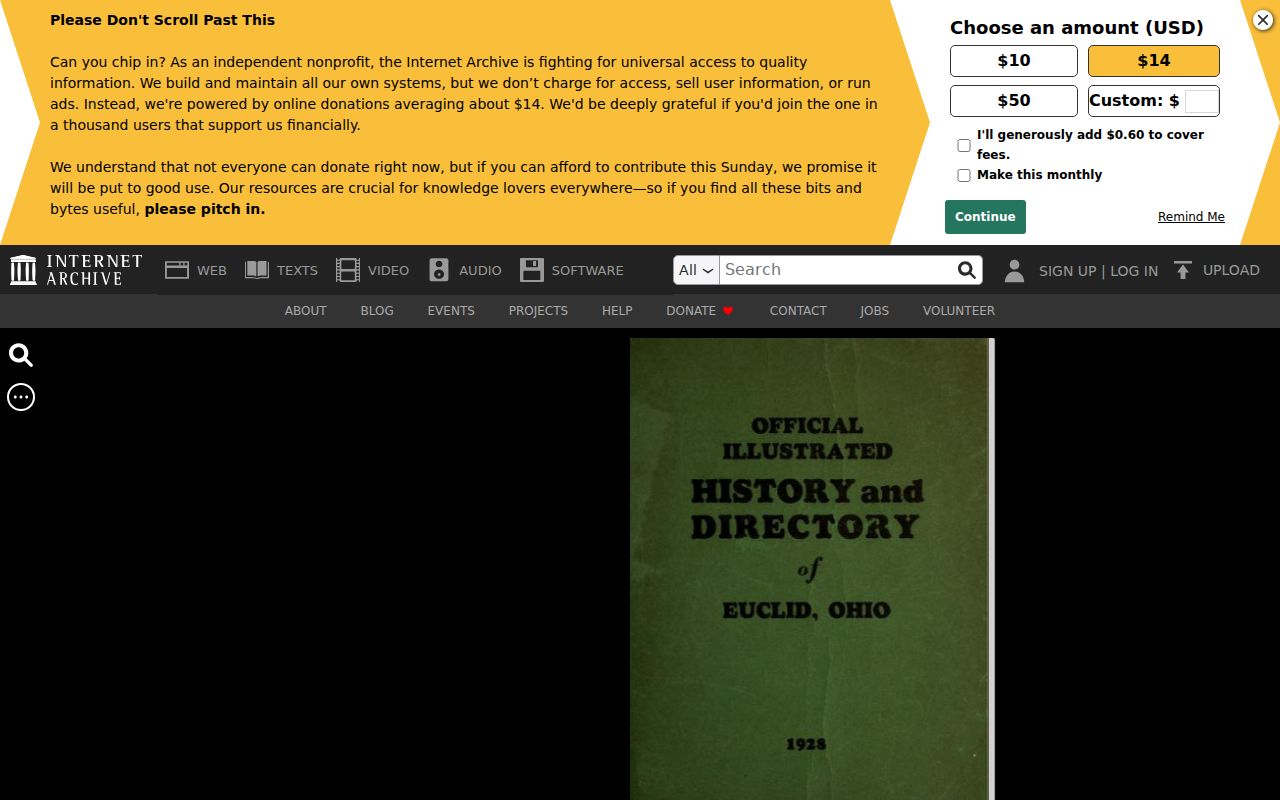 Euclid city directory 1928 volume on Internet Archive
