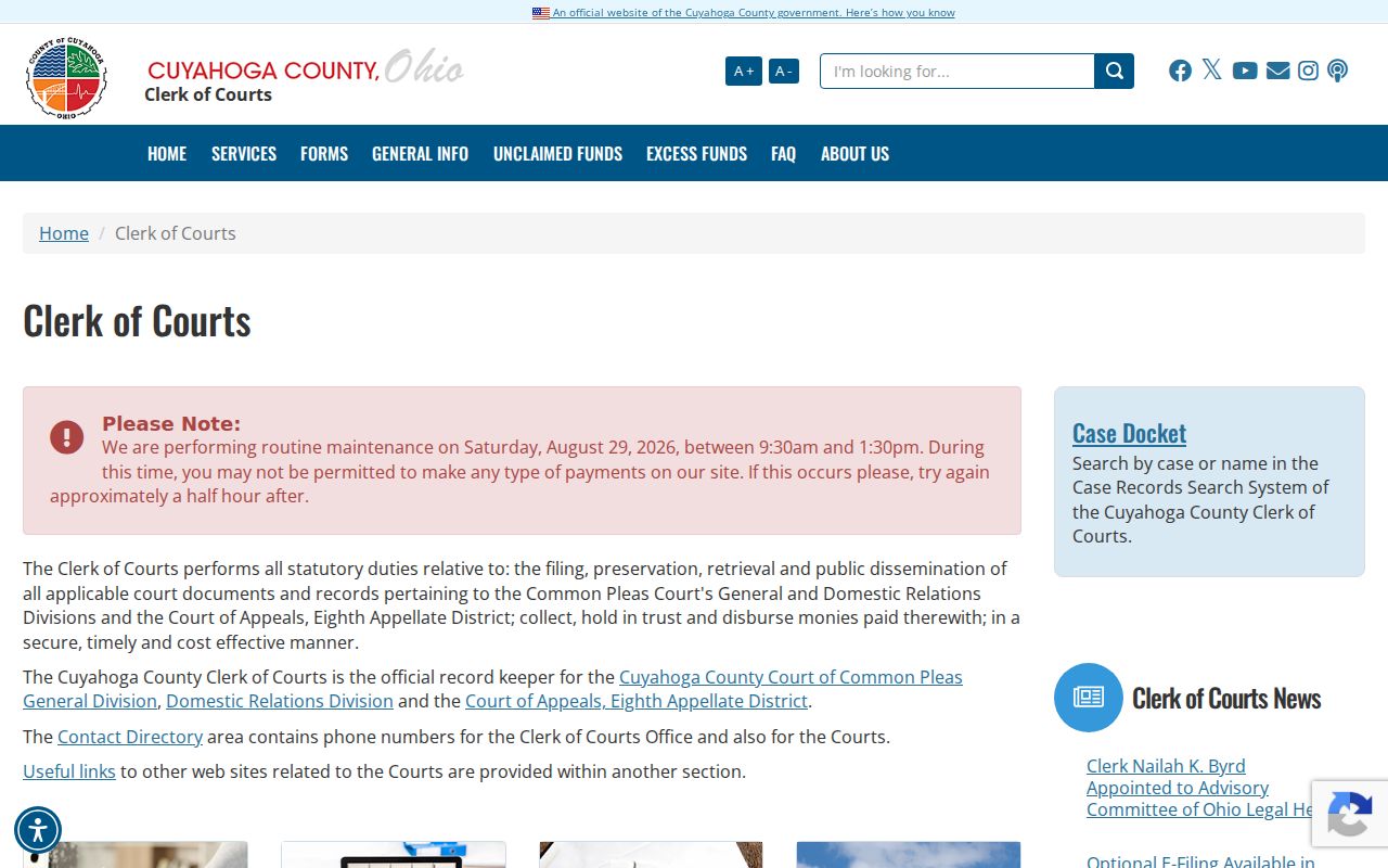 Euclid residents directory Cuyahoga County Clerk of Courts information
