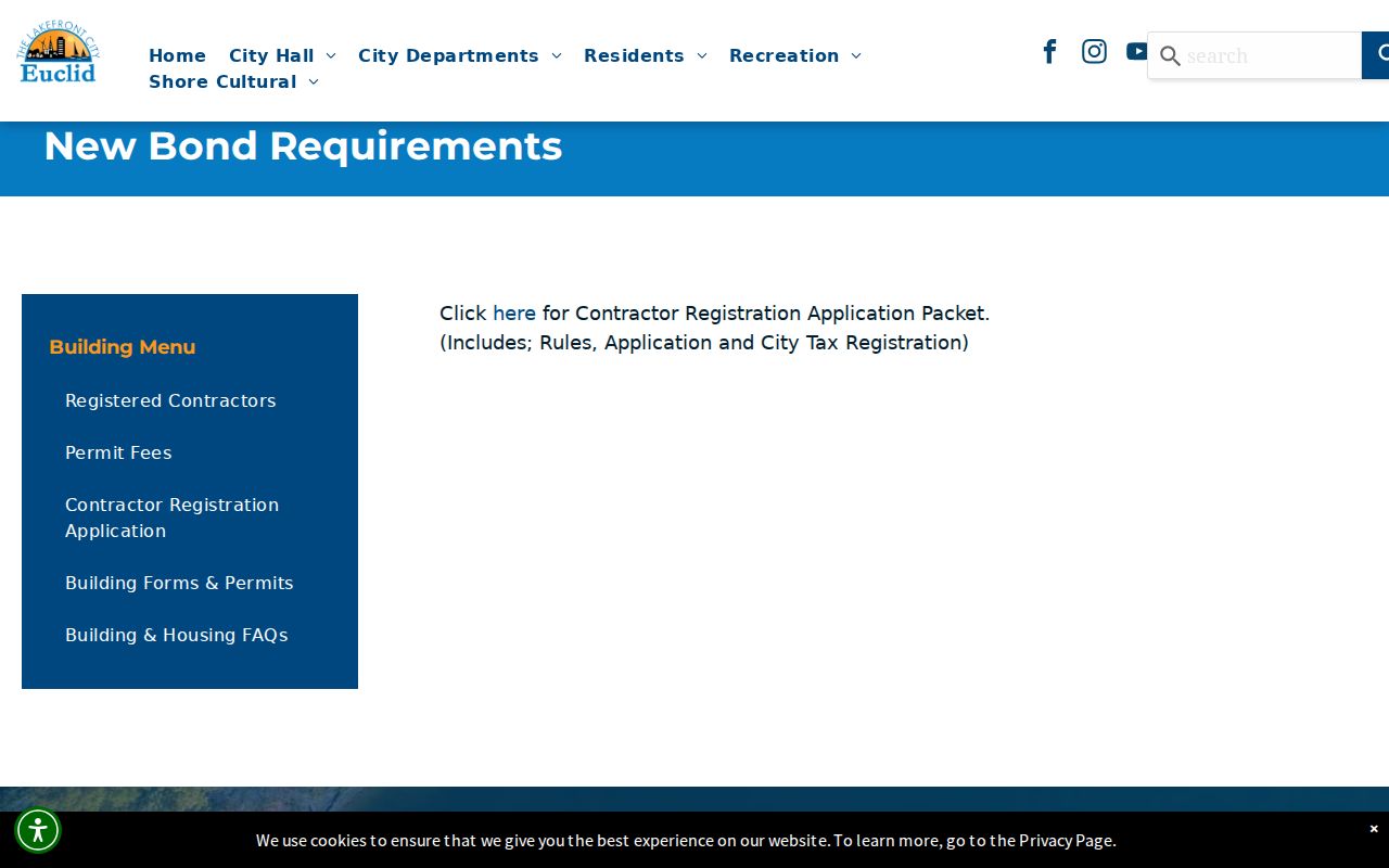 Euclid neighbors permit and contractor records page