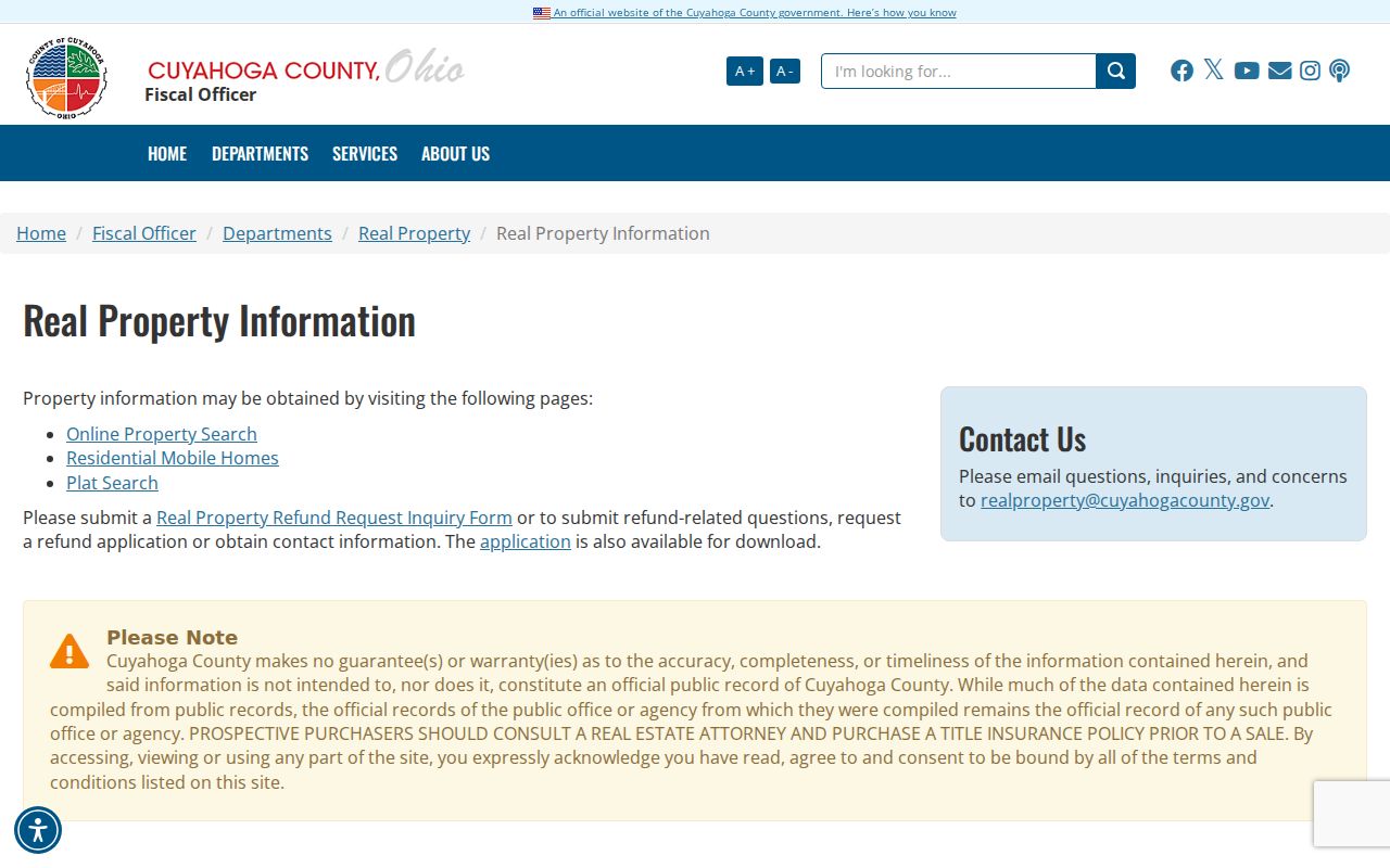 Euclid street directory Cuyahoga real property information